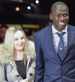 Charlie Oudenot with her husband, Kalidou Koulibaly.